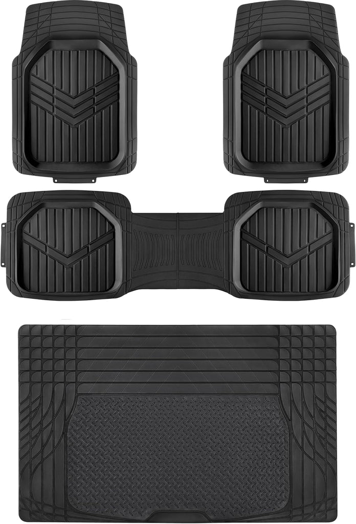 Amazon Basics Heavy Duty Rubber Floor Mats Set for Cars and SUVs