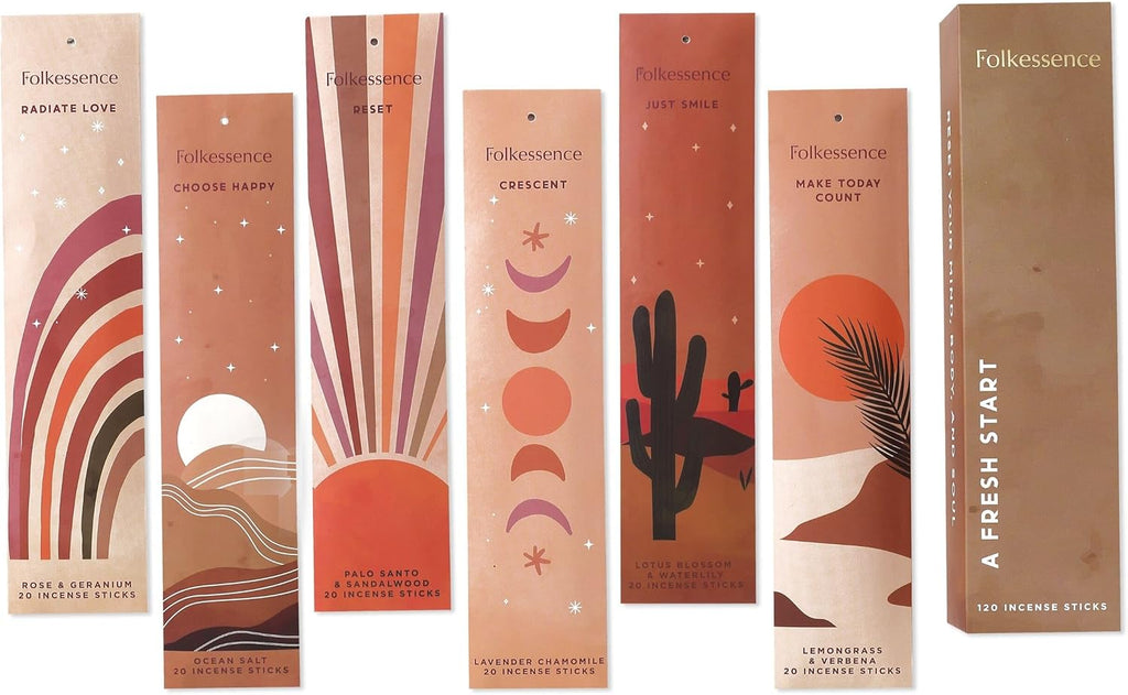 Folkulture Incense Sticks Set Palo Santo Sandalwood Organic Natural