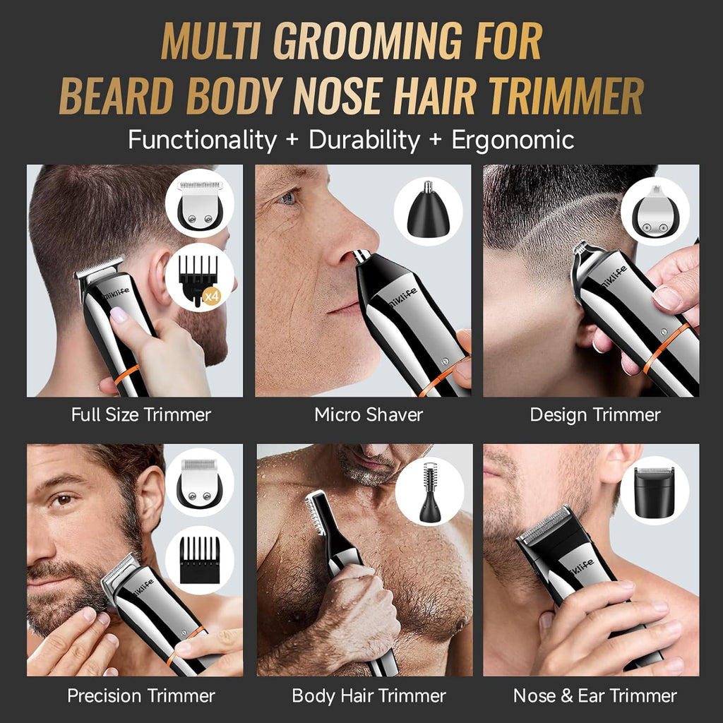 Miklife Hair Trimmers Beard Trimmer Kit Electric Cordless