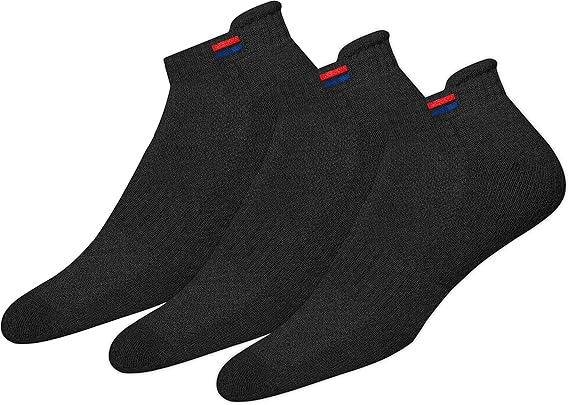 Mens Low Cut Athletic Cotton Ankle Socks Pack of 3